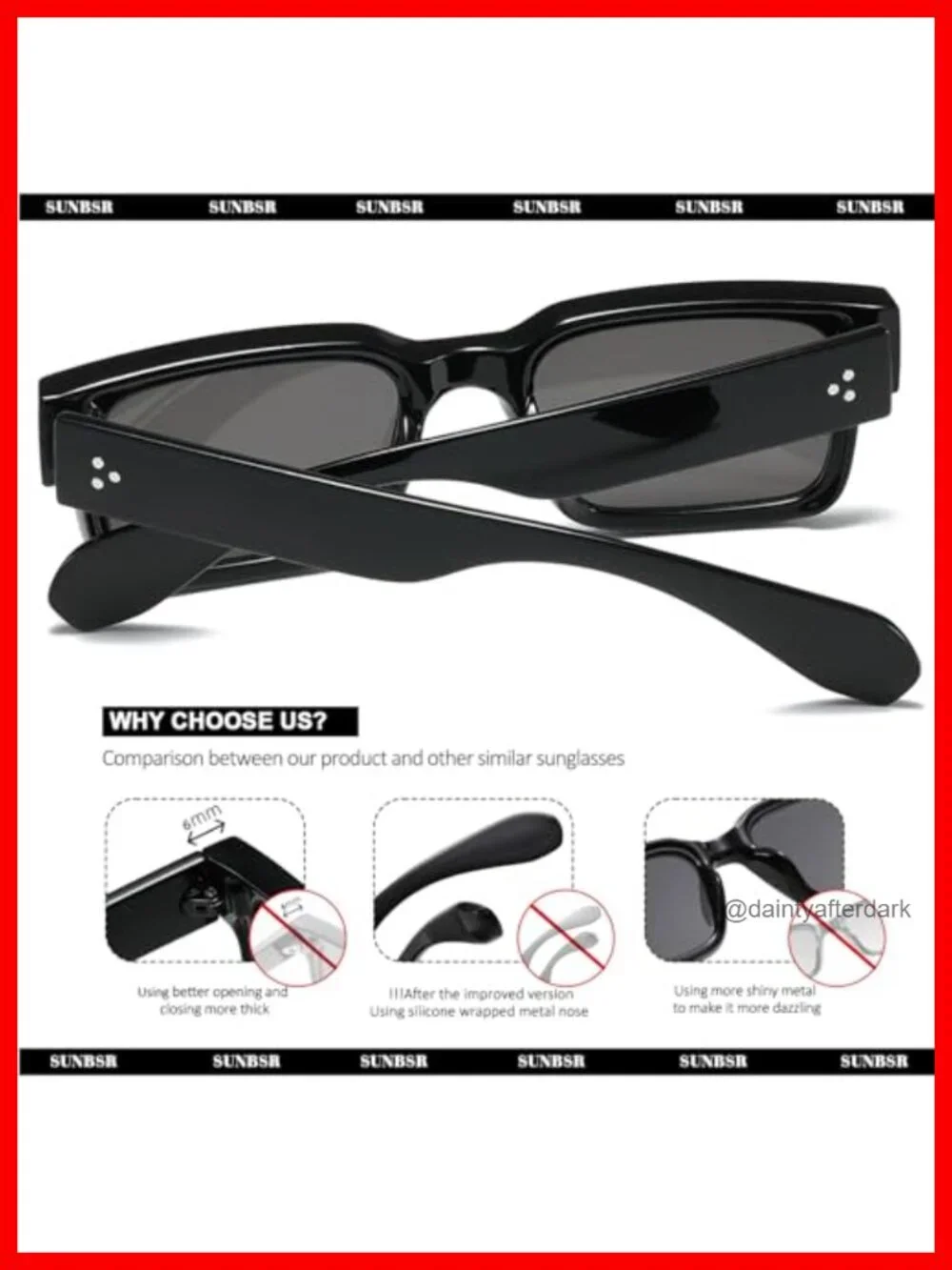 Classic Square Sunglasses Thick Frame Rectangle Chunky Shades UV400